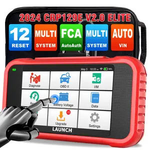 LAUNCH CRP129E V2.0 OBD2 Scanner, 2025 Elite 4 Systems Diagnostic Scanner with 12 Resets, Oil, EPB, SAS, Throttle, D.P. F Reset, ABS Bleeding, Injector Coding, FCA AutoAuth, Auto VIN, 5 Year Backup