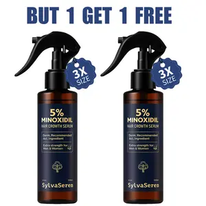 【BUY 1 GET 1 FREE】SylvaSeren 5% Minoxidil Hair Regrowth Spray Unisex Adult, With Biotin & Rosemary, Prevents Hair Loss, Promotes Hair Regrowth, Strengthens Hair Roots, Support Healthy Growth,120ml