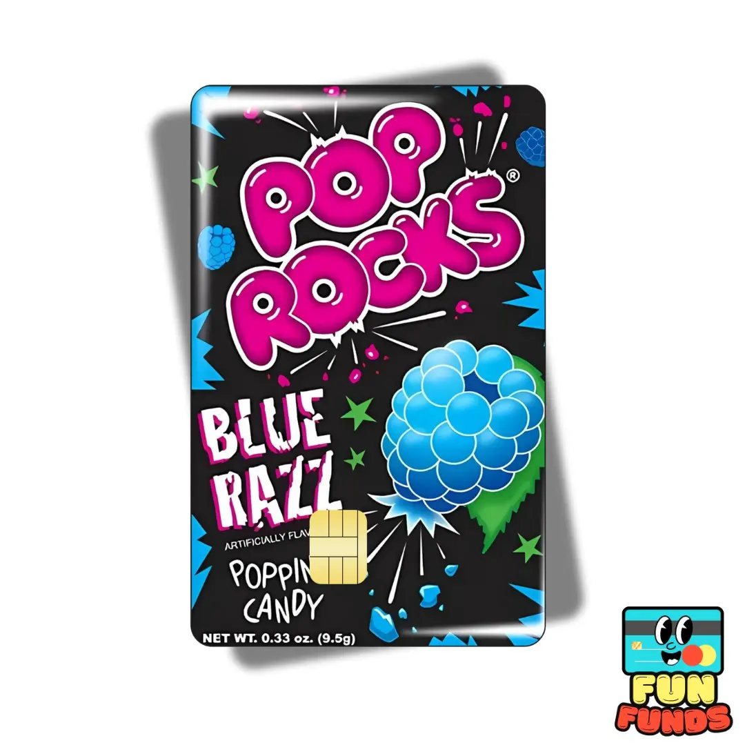 Pop Rocks Credit Card Skin - Vinyl Sticker for debit cards, Waterproof, Glossy or Holographic - Easy to apply funny card sticker credit card