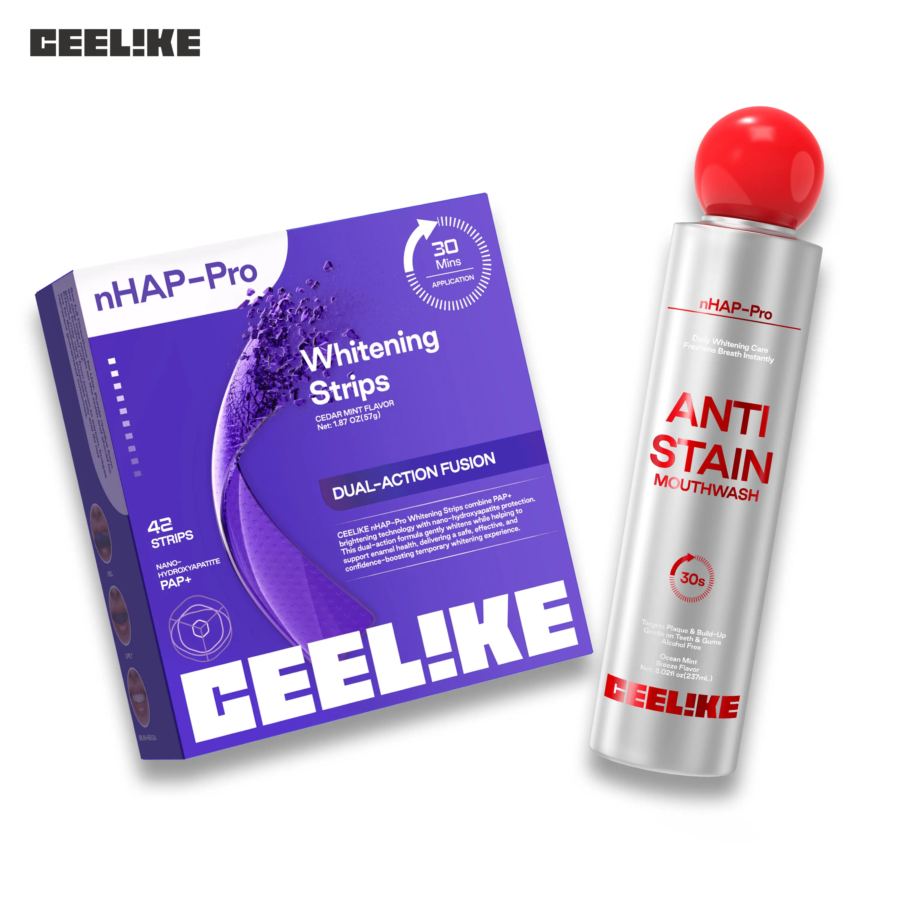 CEELIKE Stain Removal Mouthwash that Brightens Teeth, Refreshing Mint Oral Rinse for Fresh Breath and a Bright Smile, Bad Breath Mouthwash, Mouthwash Cleanser