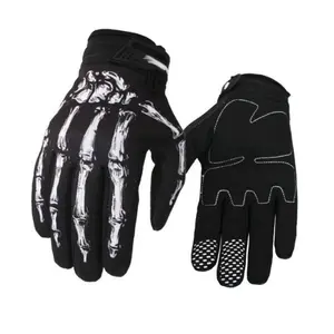 Skeleton Pattern Motorcycle Riding Gloves, Sports Gloves, Outdoor Cycling Gloves, Waterproof Gloves Suitable for Holiday Gifts, BMX Protective Gloves, Halloween