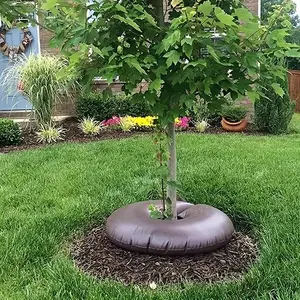 10 Gallon PVC Tree Watering Bag, Slow Release Irrigation System for Trees, Shrubs & Flowers, Ideal for Garden, Non-pressure Gravity-fed Plant Waterer with Easy-fill Valve