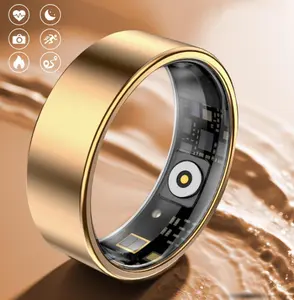 【2026】Stainless Steel Gold Smart Ring Waterproof Wireless Tracker Sleep Health Activity Fitness for Women Men Couple Gift with Blood Oxygen Step Count Sleep Monitoring Daily Wear Decorations Silver..