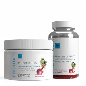 Primo Beets & Beet Treats Duo - Circulation & Immunity Support Antioxidants Energy Stamina Boost Powder Gummies - Healthcare Dietary Supplement
