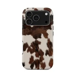 Brown & White Cowhide Phone Case -Western Cow Print IPhone17Pro,max   16 .15,14,13,12  Case,Shockproof and Anti-drop Phone Case, Smart Protective Case | Phone Case Suitable for IPhone