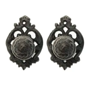 Sungmor 2PC Cast Iron Cabinet Knobs - Vintage Pretty Dummy Handles, Solid Sturdy Hardware for Closets, Dressers, Cupboards, Left/Right Handed Wardrobes