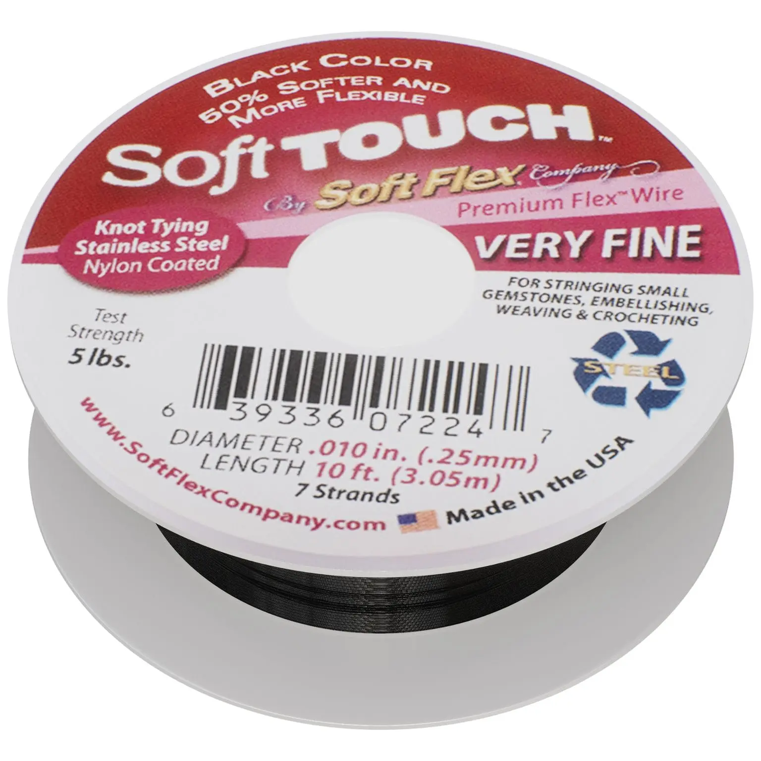 Soft Flex Kink Resistant Beading Wire - Very Fine 0.10 Diameter - Jewelry Making Bead Wire - 10 Ft