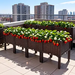 Multi-Functional Elevated Planter Box – Raised Vegetable Garden Bed with Drainage System, Durable Rectangular Planter for Herbs, Flowers & Patio Gardening