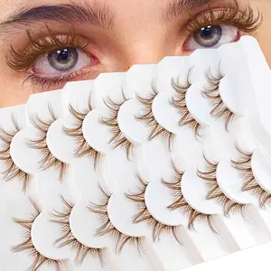 Fish Tail Natural Realistic Mixed Length Eyelashes, Eyelash Extensions, Self Grafting Curl Eyelashes, Professional Eye Makeup Accessories for Women
