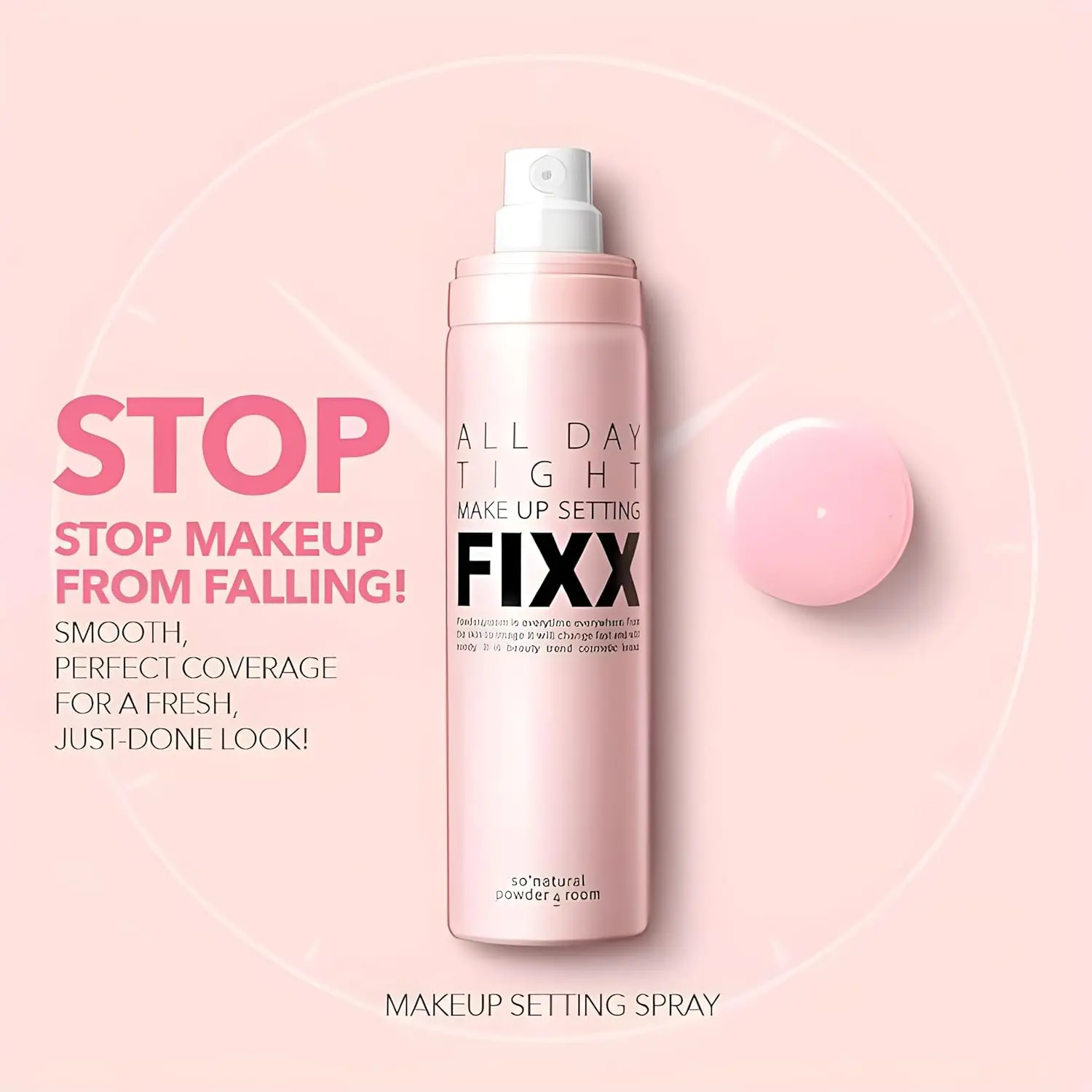 SONATURAL All Day Tight Make Up Setting Fixer – Award-Winning Makeup Setting Spray, Ultra-Fine Mist for Long-Lasting Wear – With Centella, Tea Tree & Lemon Extracts – Korean Skincare, 2.53 fl oz