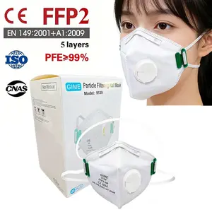 Ffp2 Mask wih Valve Eu Ce Certified Adult Masks, 5-Layer Protection, Dustproof Windproof Decorative Face Cover, Protective Mask, Pack of 20