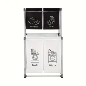 Laundry sorter, separate laundry basket, vertical laundry sorter, laundry basket storage with detachable bag, perfect for sorting laundry necessities