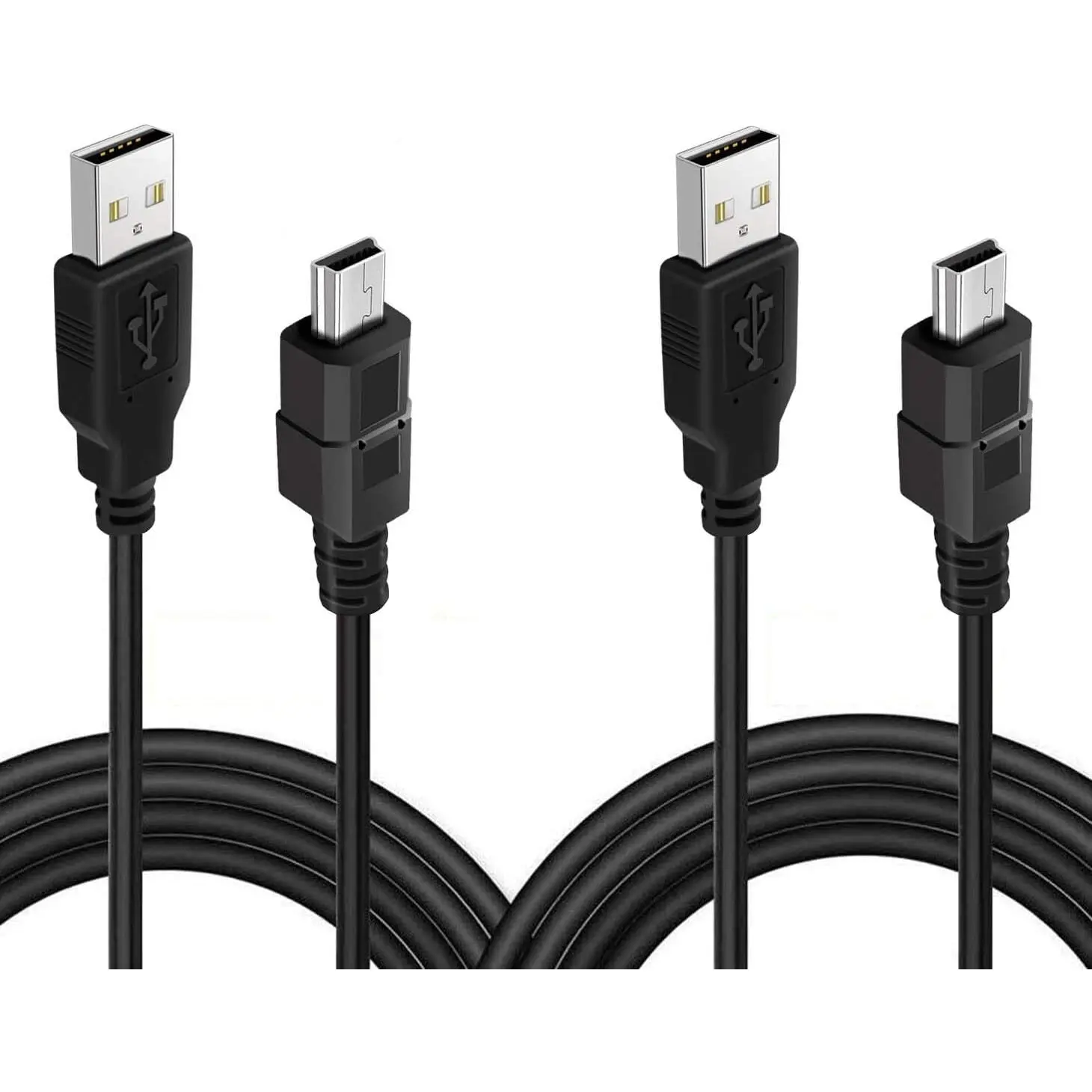 2 Pack 10ft PS3 Controller Charging Cable, USB 2.0 Type A to Mini B Cable Sync Cord for   3 PS3/ PS3 Slim/PS Move Controllers, Cell Phones, Digital Cameras, TI-84 Plus CE etc
