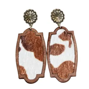 Cow pattern earrings