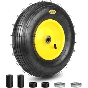 13 Inch Pneumatic Tire Wheel Explorer Series 1.75-6 Centered Hub with 5/8 3/4 Bearings for Wheelbarrow Trolley Wagon Cart Replacement