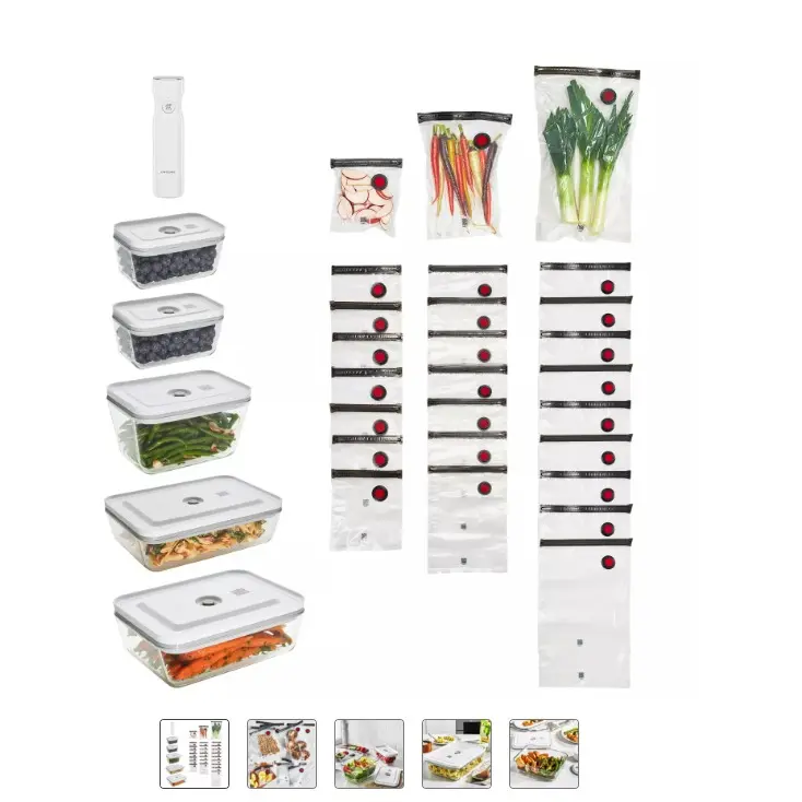 32-Piece Vacuum Food Storage System with Reusable Bags and Airtight Containers