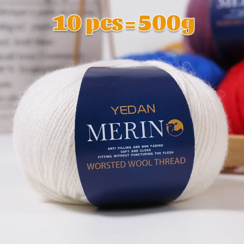 500g Premium Wool Yarn Thread, Handmade DIY Lightweight Knitting Material, Fall Winter Fashion Sweater Scarf Hat, 10pcs/pack, Unisex Gift, Knitting Supplies