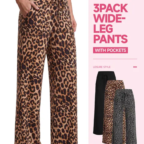 SHOWITTY 1/3 Pack Womens Wide Leg Pants with Pockets – High Waisted Loose Fit Sweatpants for Yoga, Workout & Lounge #tiktokshopsummersale