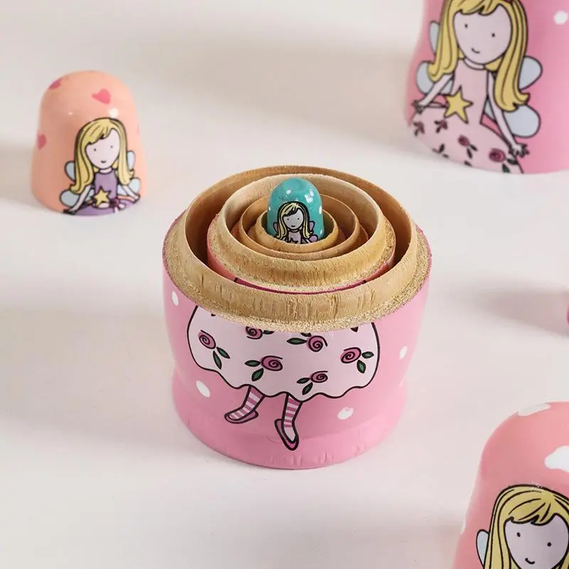 Matryoshka Dolls, 5 Counts/set Russian Nesting Dolls, Cartoon Dolls, Round Hanging Decor for Home, Perfect Gifts for Christmas and Thanksgiving