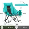AHB Oversized Premium Outdoor Rocking Chair - 400lbs Capacity, 600D Oxford Fabric, Reinforced Steel, Fold & Go Bag, Large Size with Headrest & Cup-Holder Ease, Nonslip Curved Legs, Quick-Clean, Portable Rugged, Outdoor Folding Chair for Picnicking, Premiu