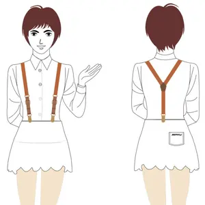 Aged, fashionable and retro 3-clip Y-shaped shoulder strap clip casual hanging belt