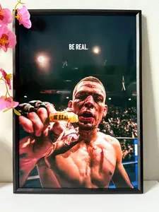 Nate Diaz UFC Fighter MMA POSTER UNFRAMED Framed | Home decor | Room Decor | Vintage Retro Print | High Quality Print | Wall Art MMA Nate Conor Mcgregor Photo