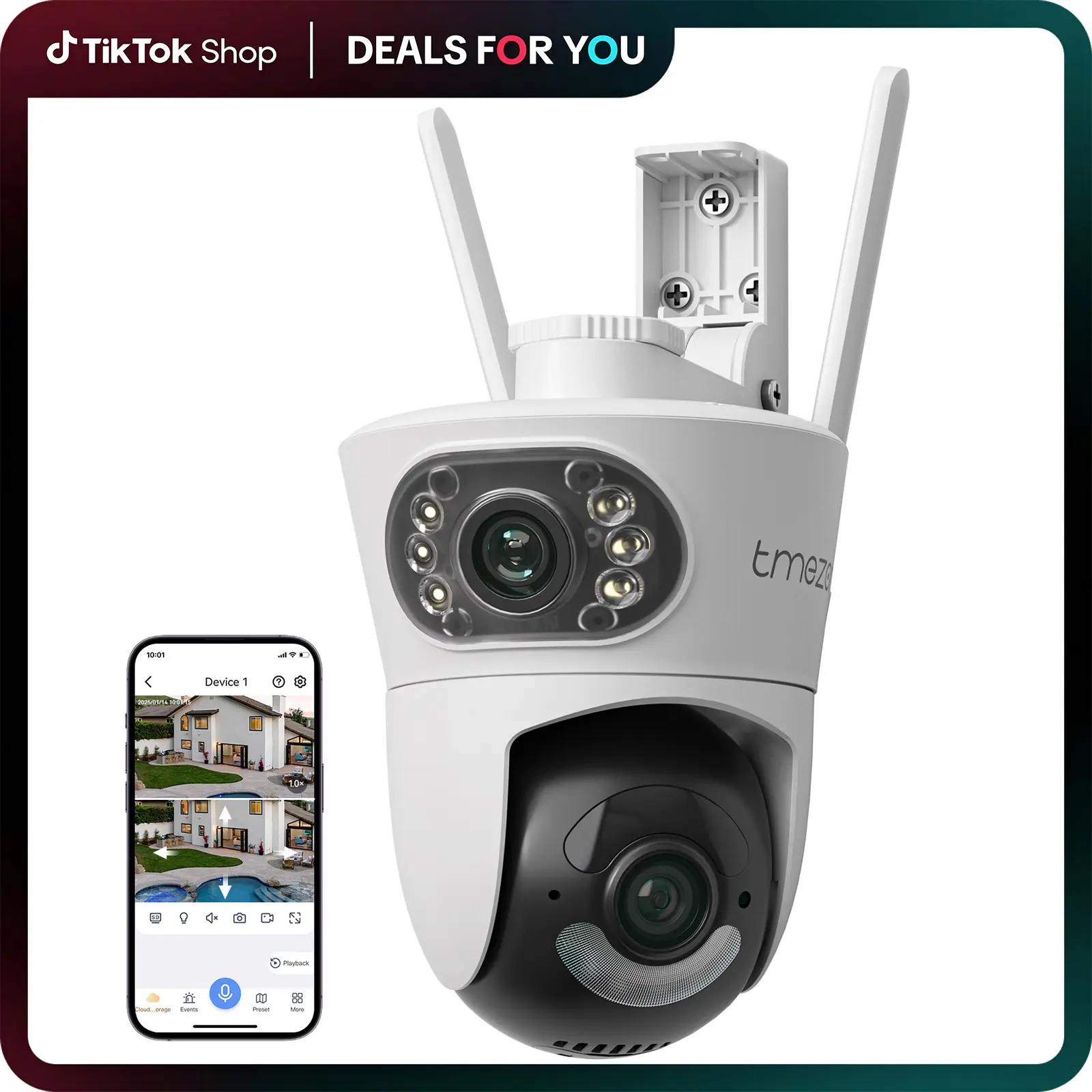 Tmezon Hiseeu Outdoor WiFi Security Camera, 2.4G/5GHz Dual-Band, Weather-Resistant, Night Vision, Power Cord Adjustable Monitoring bodycam camera security cameras for home summerwins