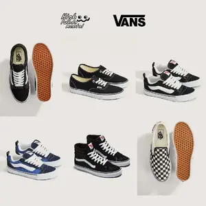 VANS Unisex Shoes Authentic Knu Skool Old Skool Classic Slip On SK8-Hi – Classic Skate Sneakers Low-Top High-Top Canvas Shoes Stylish Casual Footwear Durable Waffle Sole Lightweight Everyday Wear