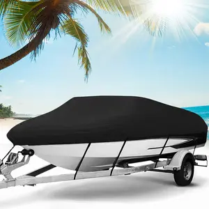 14-16FT Boat Cover 210D Oxford Cloth Waterproof Boat Cover Speedboat Accessories