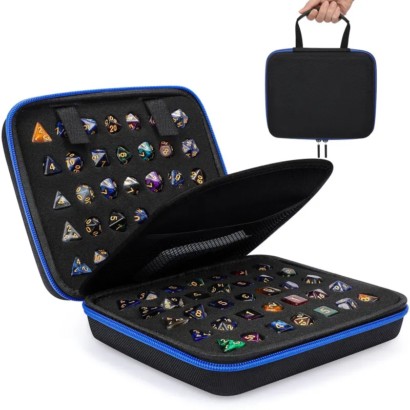 Aoriher Dice Case with Durable EVA Material and Removable Slotted Tray for Storage Game Dice Carrying Holder Compatible with Dnd Role Playing and Other Table Games
