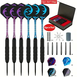 6pcs/Set of Professional Metal Darts Gift Set - Aluminium shafts and PET flys - perfect for training and tournaments! Darts Gear Dart Pins