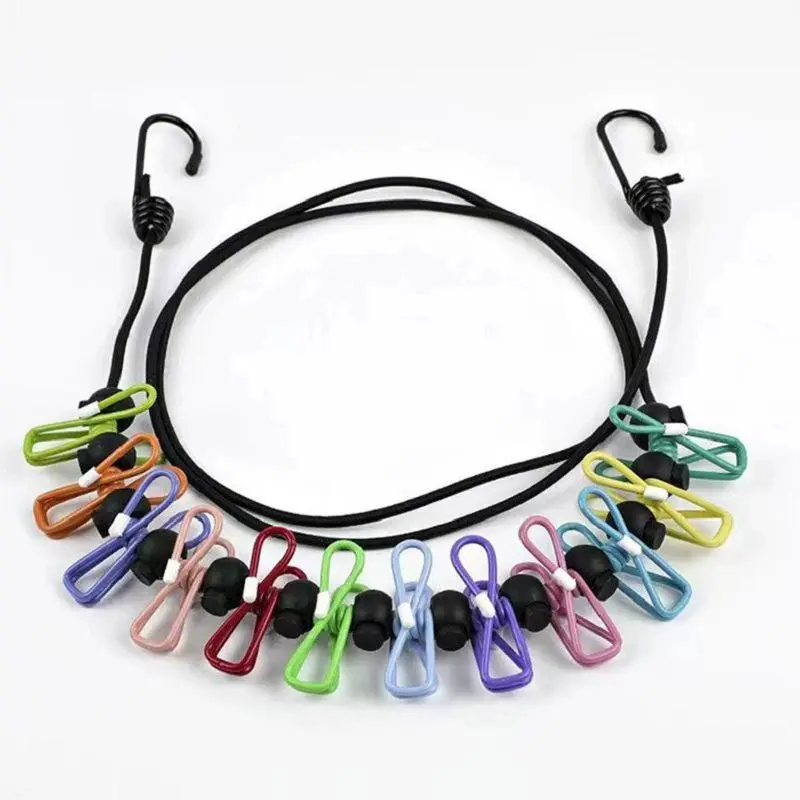 Portable Retractable Clothesline with 12 Clips, 1 Count Travel Windproof Clothesline, Clothes Drying Line for Home Balcony Laundry Room, Laundry Products, House, Home Goods