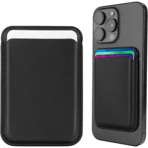 Leather Magnetic Card Holder Wallet for Travel, Work, Or Shopping - Slim & Minimalist Magnetic Wallet with Strong Hold & Scratch-Resistant Design - Magnet Card Holder Keeps Cards Safe & Easy to Access