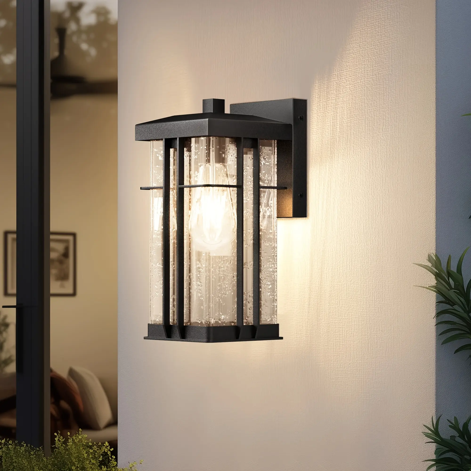 Outdoor Wall Lantern Exterior Porch Light Fixture Outside Garage Sconce Lighting Farmhouse Wall Mount Carriage Lamp For House Patio Doorway