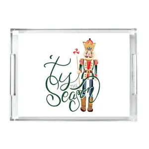 Acrylic Serving Tray - HOLIDAY COLLECTION -Blue Nutcracker 'Tis the Season