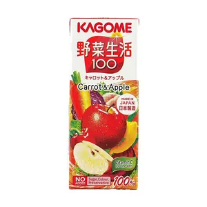 KAGOME Vegetable Life 100 Carrot & Apple Juice 200ml - Rich in Vitamin C, Fresh & Healthy