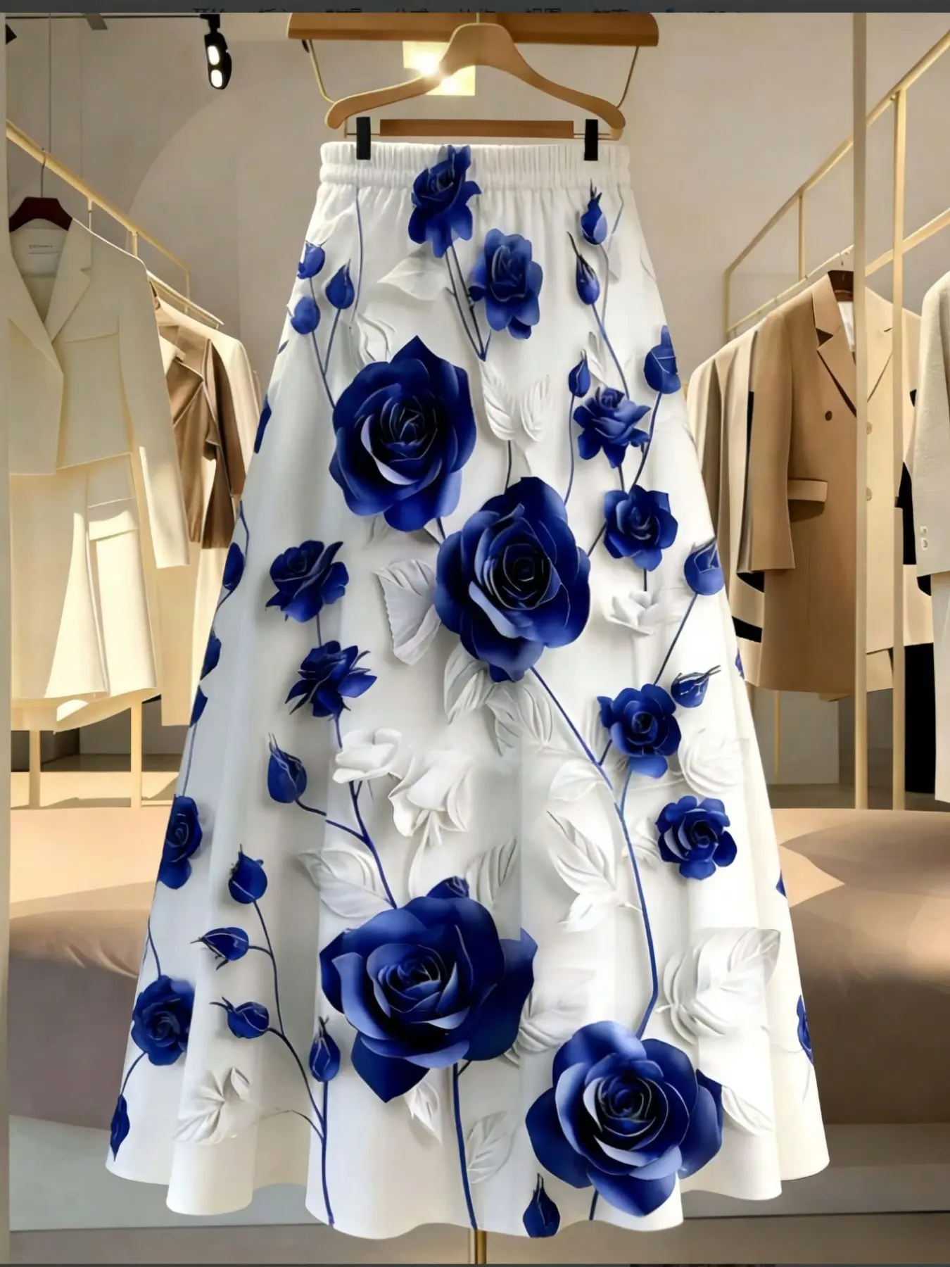 Elegant Women's Fashion Floral Print Midi Skirt, Loose Skirt, Summer Vacation Long Half Dress, Stylish and Chic Design, Perfect for Casual Wear, Boho Skirts