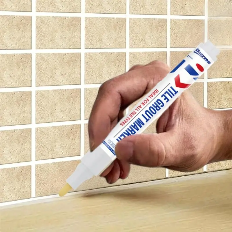 Doeyvoserv Tile Grout Pen, Waterproof Fast-Drying Floor and Wall Repair Pen, Multi-Surface Sealer for Plastic/marble/concrete/tiles, Match