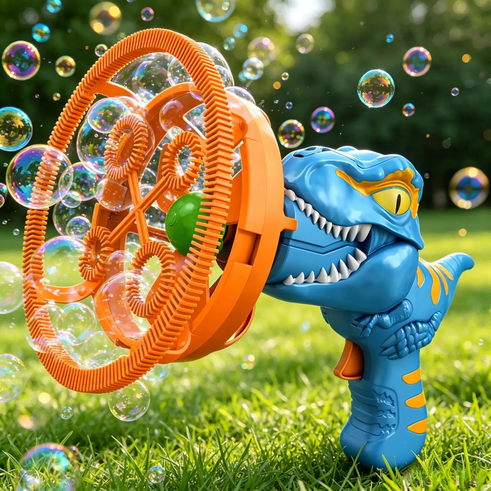 AOTAROW Dinosaur Automatic Electric Bubble Gun Machine, Bubbles for Toddlers, Summer Toy, Party Favors, Birthday Gift for 3-12 Years Old Boys and Girls