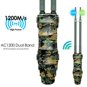 WAVLINK AC1200 Outdoor Long Range wifi Extender,Dual Band Outdoor Access Point with Active/Passive PoE,WAN/LAN Port,IP67 Waterproof,Supports AP/Router/Repeater Mode,2x7dBi Antennas-Greenwood