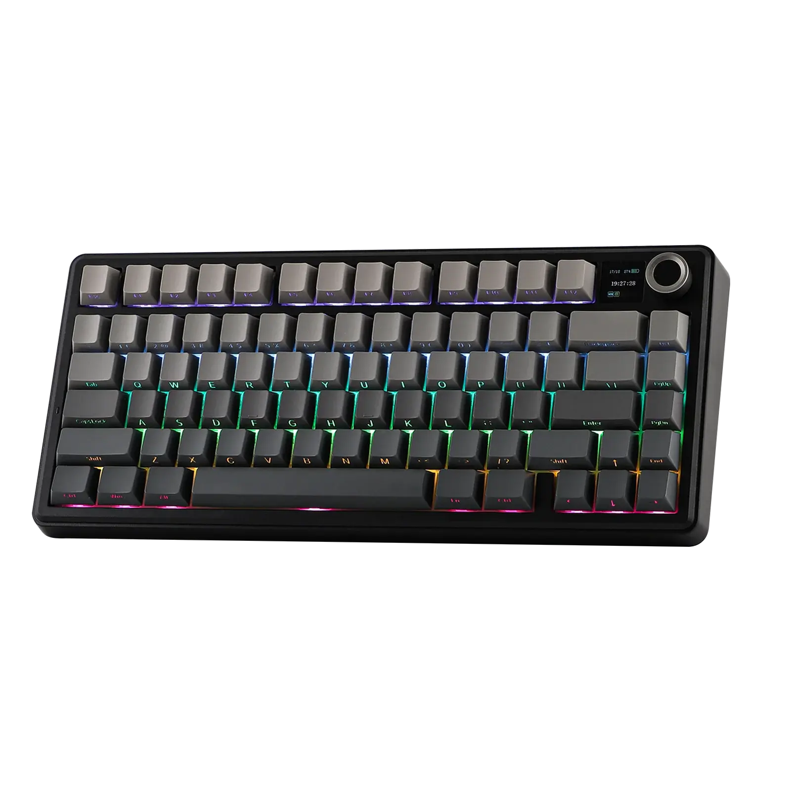 AULA F75 75% Creamy Gradual Change Gray Gaming Mechanical Keyboard, Hot Swappable, RGB Backlit, 2.4G/BT5.0/Wired 3 Modes, Customizable Wireless Model, Hot Swappable Keyboard, Rgb Backlit Keyboard