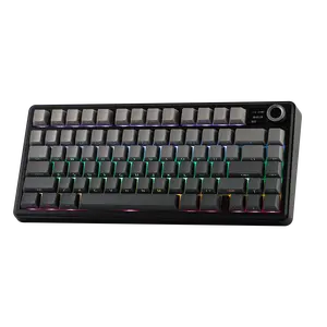 AULA F75 75% Creamy Gradual Change Gray Gaming Mechanical Keyboard, Hot Swappable, RGB Backlit, 2.4G/BT5.0/Wired 3 Modes, Customizable Wireless Model, Hot Swappable Keyboard, Rgb Backlit Keyboard