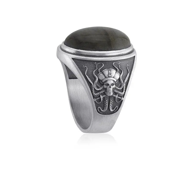 Pirate Octopus Labradorite Ring
