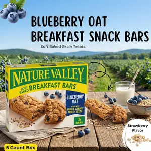 Soft Baked Blueberry Oat Bars, Morning Snack Bars, Convenient Grab and Go 5 Pack