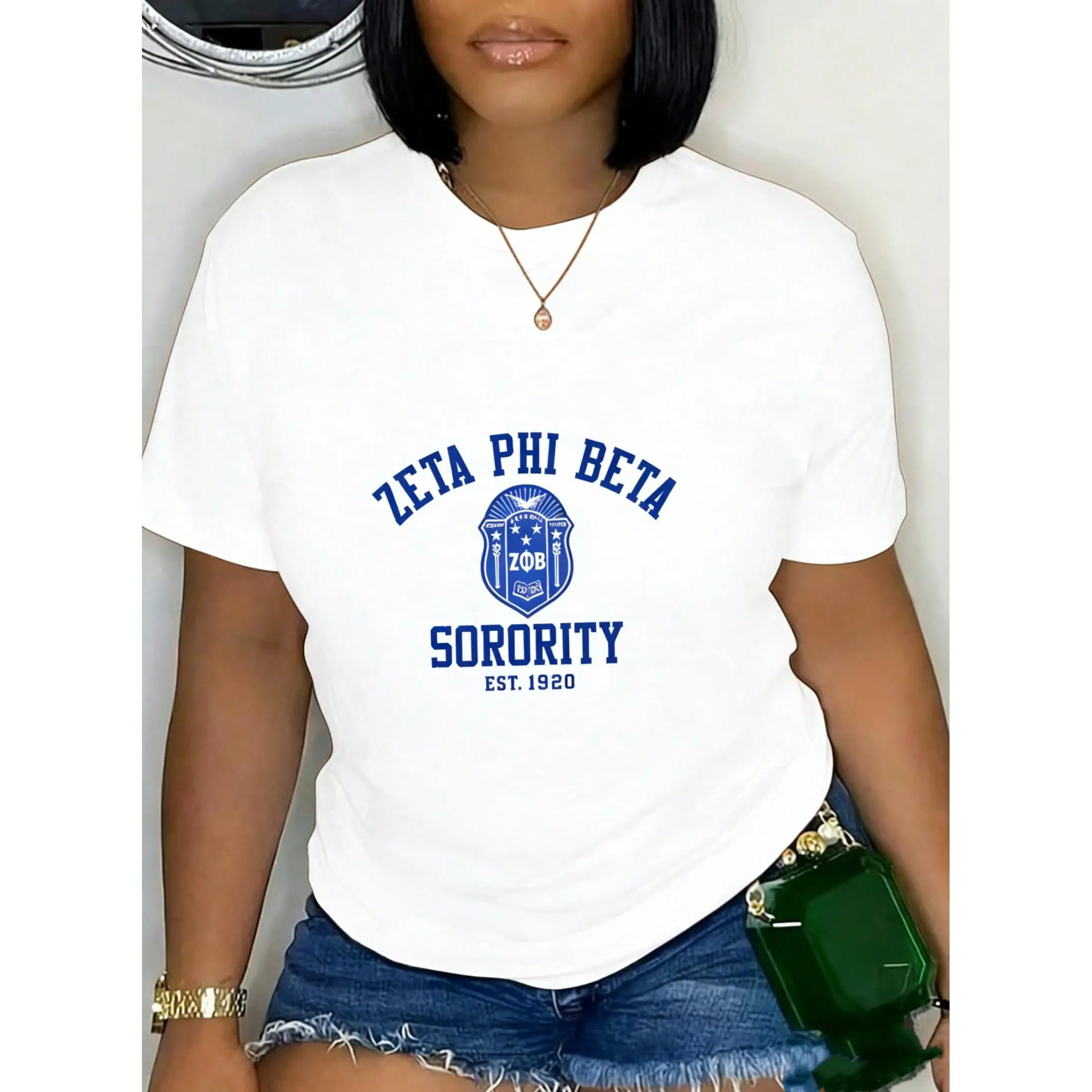 Black T Shirt Zeta Phi Sorority Logo Design For Casual Wear Graphic Tees FINER Black Sorority T-Shirt, More Refined Sorority T-Shirt, 100% Cotton