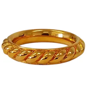 Pre-owned HERMÈS Gold-plated Small Leather Goods Hermes Rope Scarf Ring