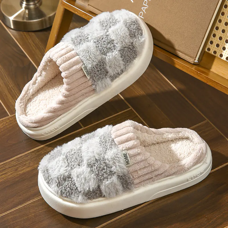 Cotton slippers for women, anti slip cashmere for warmth, monthly slippers for indoor home, cute and fluffy cotton mop Girl Footwear Flipflop Walking Shoes Slide Swag indoor home monthly slipper winter slipper indoor outdoor slipper