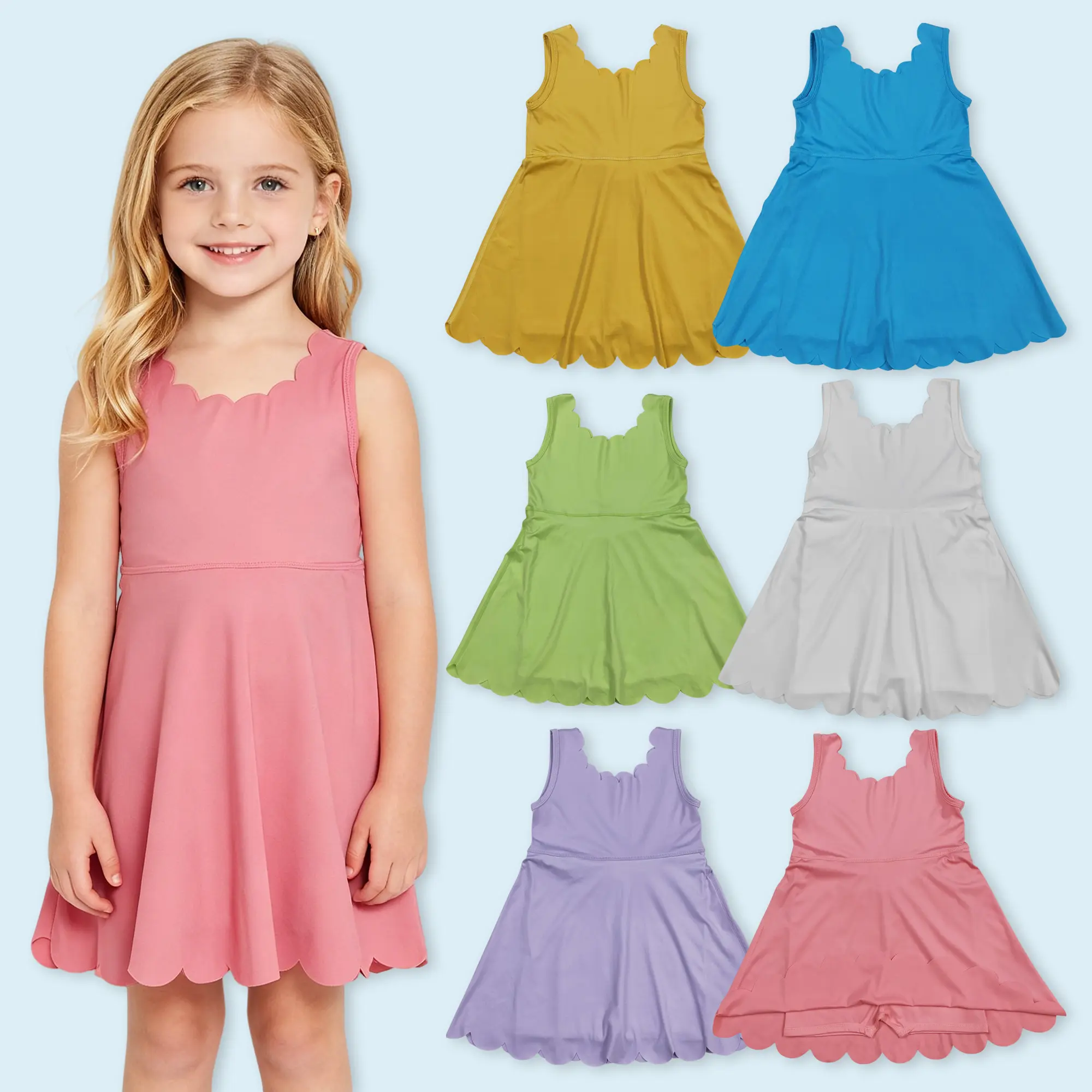 Girls kids active wear yoga dress athletic dress