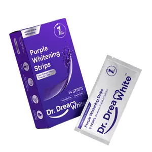 Dr.DreamWhite Purple Teeth Whitening Strips - 7/21 Whitening Sessions -Nano-Hydroxyapatite Safe for Enamel, Non Sensitive Teeth Whitening, Peroxide-Free, Residue-Free