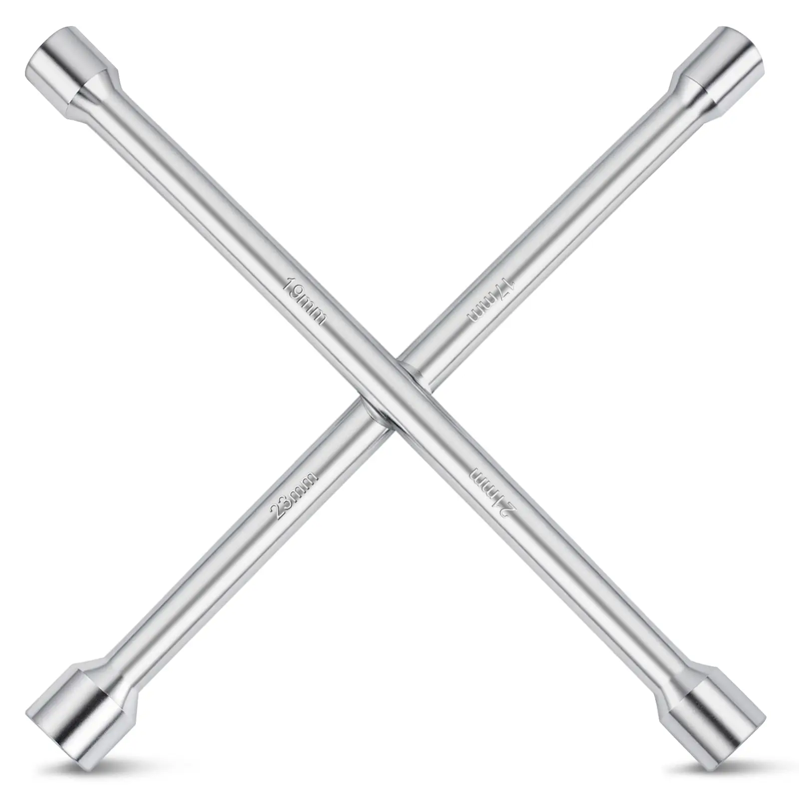 Heavy Duty 4-Way Lug Wrench – 14" Cross Tire Iron for Lug Nut Removal, Forged Carbon Steel